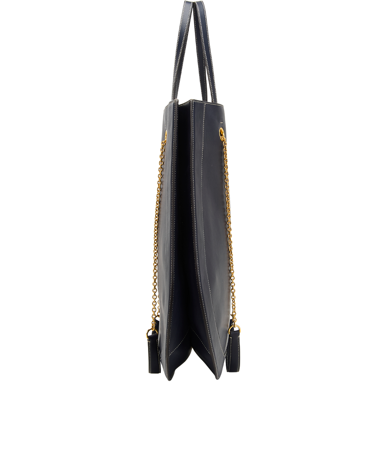 Roundabout Oversize Tote, &pound;320, Handbags, Navy, Leather, Bottom view